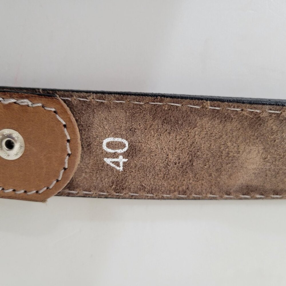 Bergamot Brass Works Clipper Ship Buckle with Tooled Leather Belt Size 40. - Picture 9 of 9